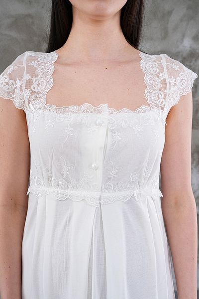 CT MODA Lohussa Femei Ecru Design Vară Bumbac Maternitate Rochie de maternitate, Set de pijamale, Set de 4 cămăși de noapte