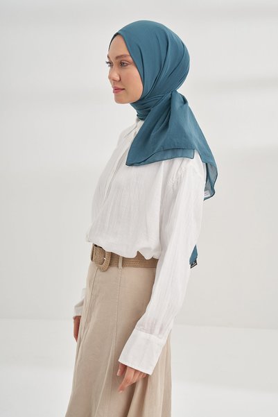 ARMANDA Rustic Cotton Shawl Petrol Green Color (Thin Comfortable Comfortable Not Want Ironing)