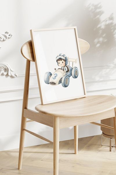 Home Set de 3 camere pentru băieți Little Racer, poster fără cadru pentru decorarea camerei copiilor și bebelușilor