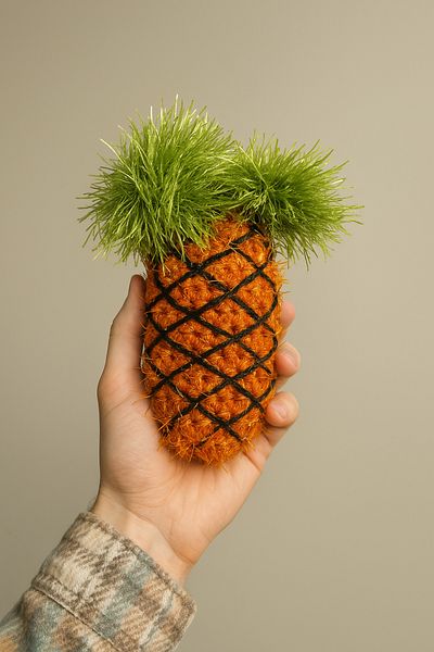 MALLY PET PROFESSIONEL PET CARE Pineapple Handmade Sound Cat and Dog Toy