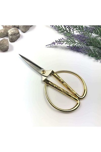 Aker Hediyelik Gold Heart Patterned Wide Handle Scissors Imported Small Luxury Scissors Models Promise Engagement Ribbon Scissors