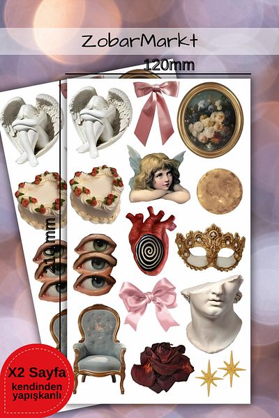 ZobarMarkt ONLINE MARKETING Dark Academia Stickers Set (Agenda-Laptop-Sticker)