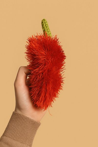 MALLY PET PROFESSIONEL PET CARE Red Pepper Handmade Sound Cat and Dog Toy