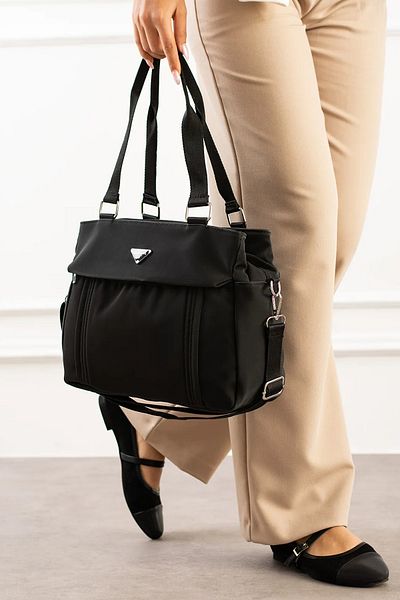 Lifonbag Geantă de mână și de umăr cu curea încrucișată reglabilă cu 5 compartimente din material satinat pentru femei