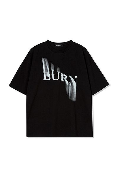 JANSO GROUP - Women Short Sleeve Tshirt Burn Printed Large Size Oversize Cotton