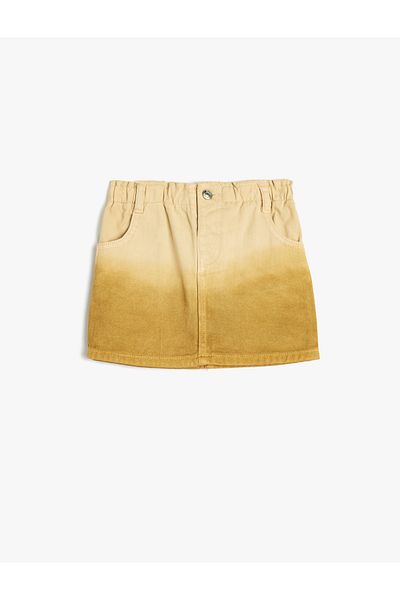 Koton New Season Skirt High Waist Pocket Detailed Elastic Waist Cotton