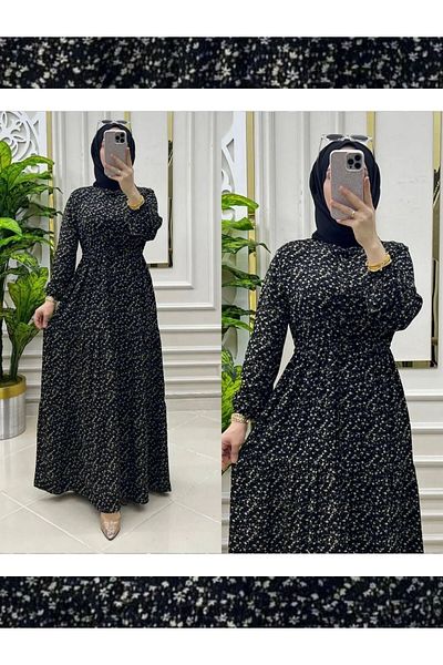 Zeynep Butik Viscose Fabric Half Button Dress 1689