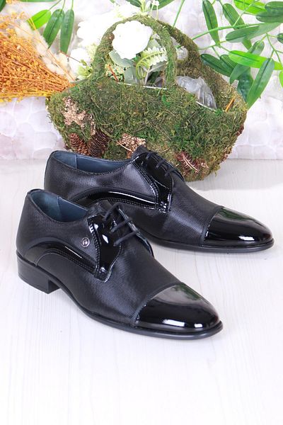 Pierre Cardin 7058 Μαύρα λουστρίνια παπούτσια γαμπρού Παπούτσια κοστουμιών Ανδρικά κλασικά παπούτσια