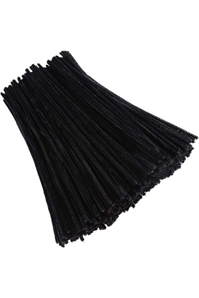 Hobialem 25 Adet Siyah Renkli Şönil, Eğitici Şönil Seti, Tüylü Tel, 30 cm, Pe...