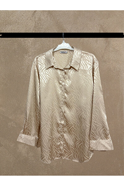 MODA Zebra Desenli Saten Gömlek