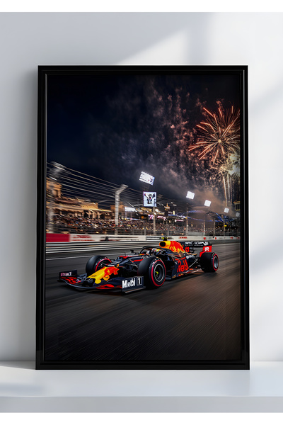 Home Formula 1 4K, Erkek Çocuk Odası Dekoru, Lamine Siyah Çerçeveli, Genç Oda...