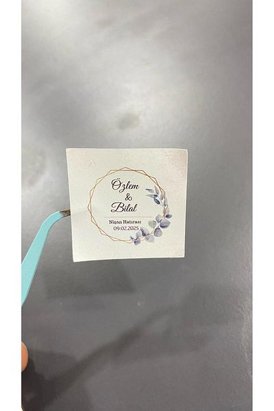 ARLetikettasarım Promise, Henna, Engagement Chocolate Tag 3,5X3,5 cm 70 Pieces - Arletikettasarım