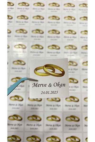 ARLetikettasarım 70 Pieces of Rings Songs, Henna, Engagement and Chocolate Tags in 3,5X3,5 cm