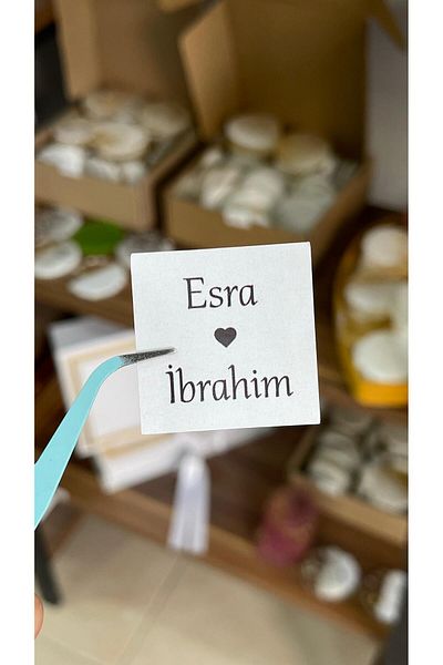 ARLetikettasarım 70 Promise, Henna, Engagement, Chocolate Tags in 3,5X3,5 cm Sizes Offered by Arletikettasarım.