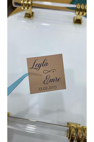 ARLetikettasarım Promise, Henna, Engagement Chocolate Tag 3,5X3,5 cm 70 Pieces - Arletikettasarım