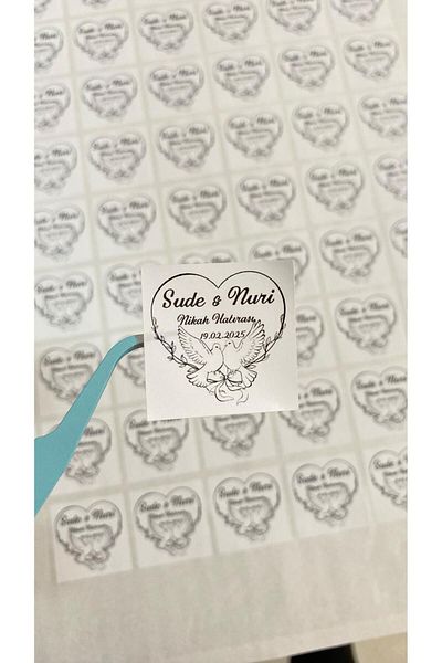 ARLetikettasarım 70 Pieces of Oral, Scabbard, Engagement and Dove Chocolate Tags in 3.5X3.5 cm Sizes