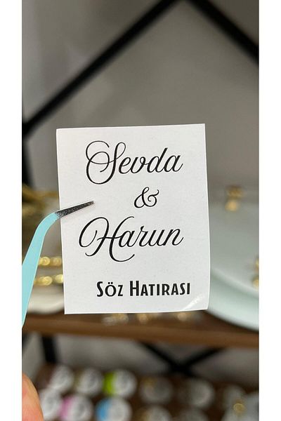 ARLetikettasarım 70 Promise, Henna, Engagement, Chocolate Tags in 3,5X3,5 cm Sizes Offered by Arletikettasarım.