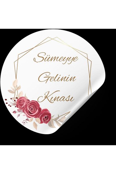 ARLetikettasarım Round Bridal Bohcu Tag 4X4 Cm, 54 Pieces - Arletikettasarım