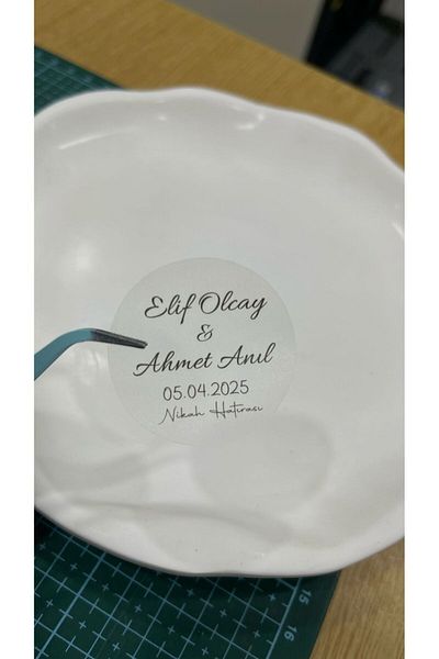 ARLetikettasarım Transparent Sticker 4X4 cm 54 Pieces Promise, Henna, Engagement, Wedding Arletikettasarım