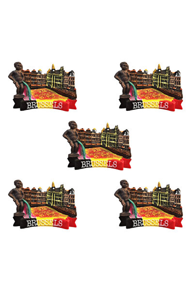 Vera Buzdolabı Magneti - 5 Adet Belçika Brüksel Magneti