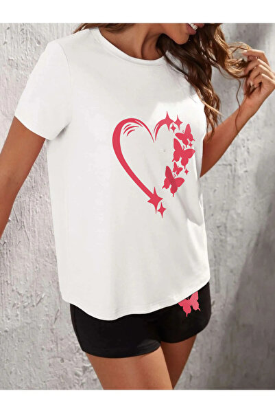 AY MONTANA Набір LUNAVISTA Метелик з принтом у вигляді серця збільшеного розміру Sort Tisort