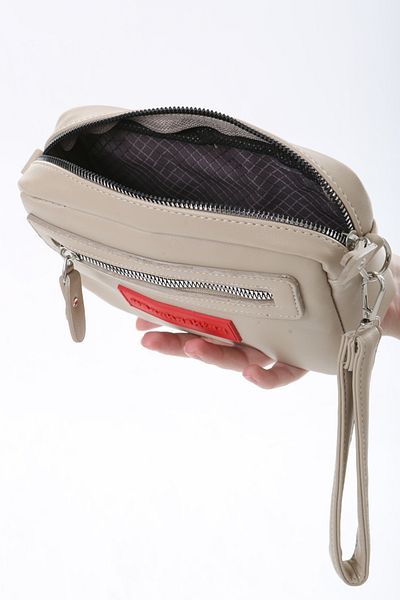 Baghashtag Dark Cream Tiny Unisex Δερμάτινη τσάντα 3 θέσεων