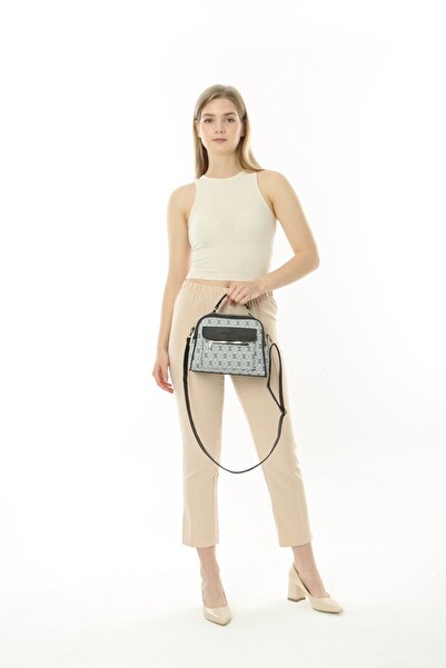 Baghashtag Gray Business Style 3 Pocket Lined Leather Bag