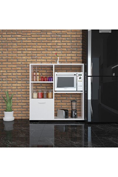 Modilayn Mutfak Dolabı Mikro Dalga Dolabı Bolmeli Rarflı Dolap Ofis Dolabı Çok Amaçlı Dolap