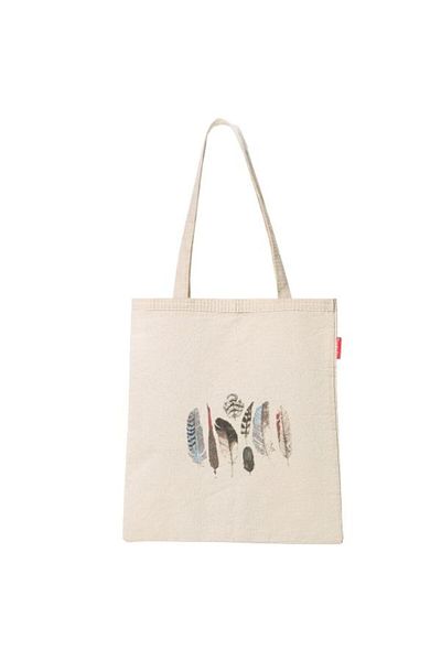 Baghashtag Colorful Feather Printed Cloth Bag