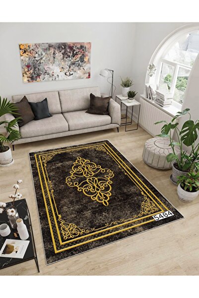 Dijidekor Shine M(25) Gold Fringeless Non-Slip Based Digital Printed Decorati...