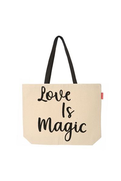 Baghashtag قماش كتاني سميك مطبوع عليه Love Is Magic
