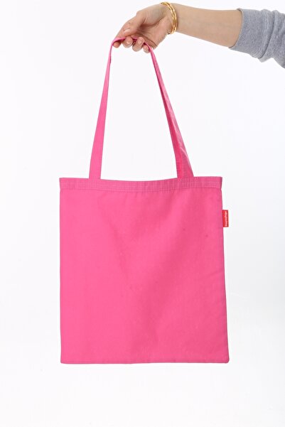 Baghashtag Baskısız Pembe Bez Çanta