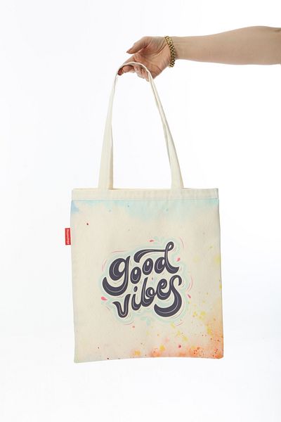 Baghashtag حقيبة قماش مطبوعة من Good Vibes