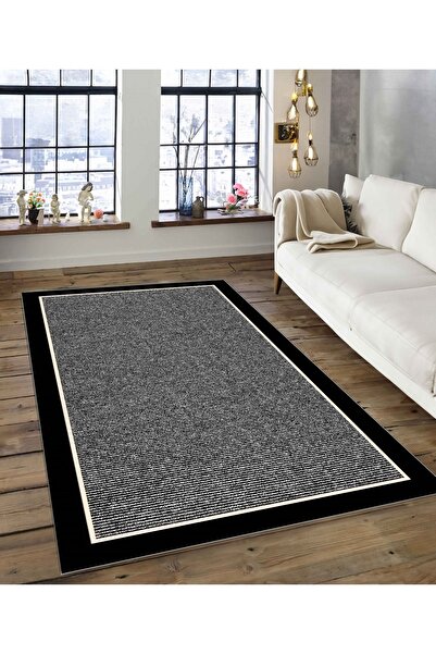 Dijidekor Shine M(118) Covor decorativ digital cu imprimeu negru, fără franju...