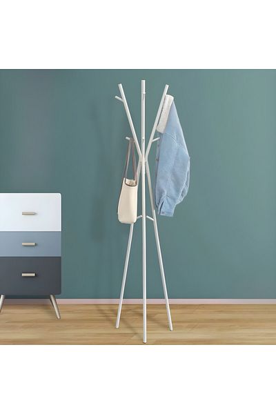 Generic Elegant and modern vertical clothes hanger for hanging clothes and jackets, white color