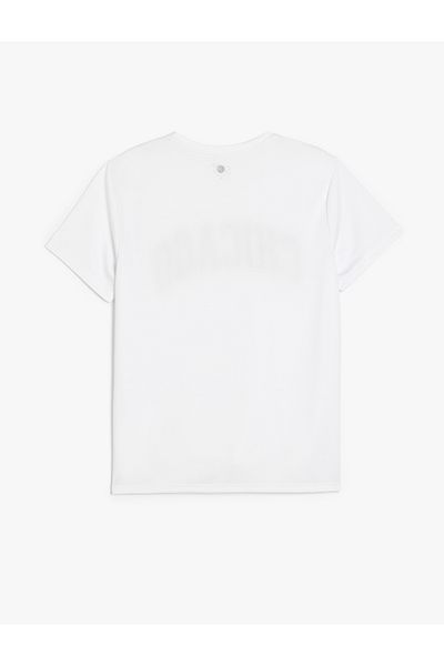 Koton New Season Short Sleeve Crew Neck Slogan Printed Oversize Sports T-Shirt