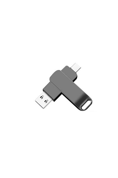 YPF محرك أقراص فلاش USB Type-C معدني بسعة 2 تيرابايت مع تصميم غطاء مزدوج دوار 360 درجة لأجهزة الكمبيوتر والهواتف المحمولة