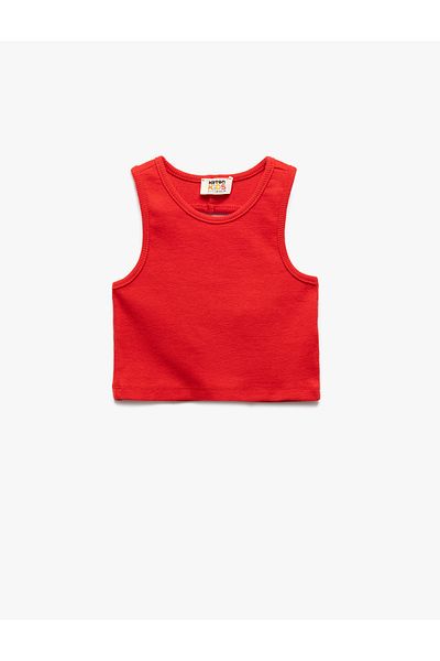 Koton New Season Cotton Sleeveless Ribbed Undershirt with Window Detail on the Back