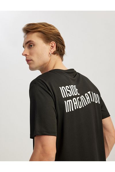 Koton New Season Crew Neck Back Printed Short Sleeve Sports T-Shirt