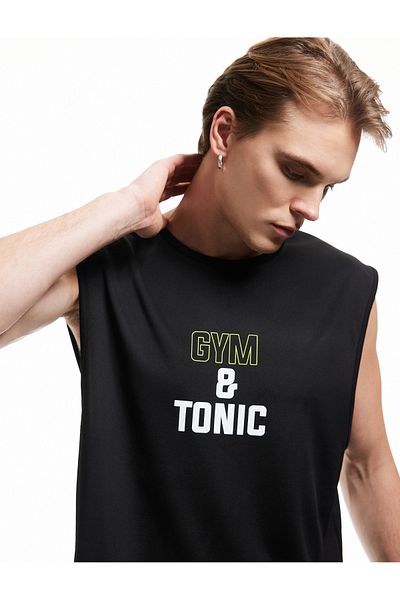 Koton New Season Printed Crew Neck Sports Sleeveless T-Shirt