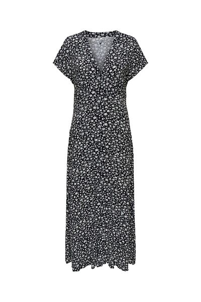 ONLY Kleid Normal geschnitten V-Ausschnitt Langes Kleid