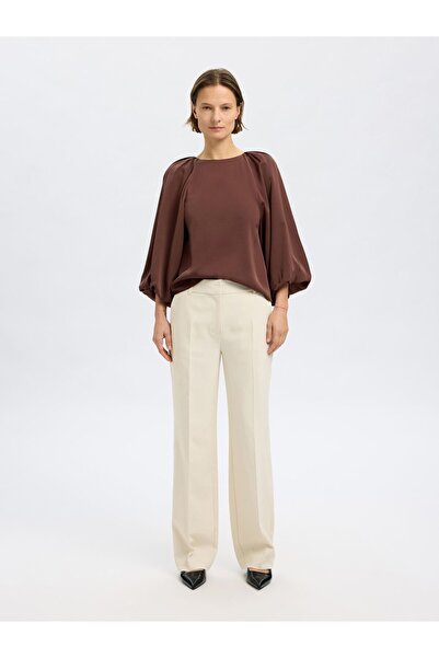 Selected Femme Bluse mit 3/4 rmeln Satin