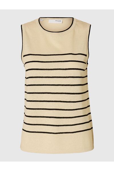 Selected Femme Stricktop Leinenmix