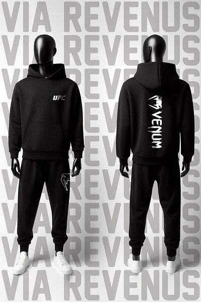 Vordevia Ufc Printed Hooded Sweatshirt and Sweatpants Unisex Sports Set