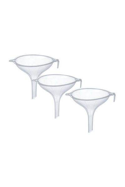Qlüx Plastic Transparent Funnel 3 Pcs Set