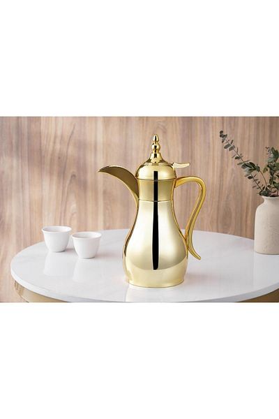 aljahwari 600ml Full Gold Arabic Coffee Pot