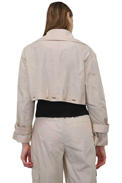 Mısırlı Кам'яного кольору жіночий піджак-тренчкот, що можна вкоротити