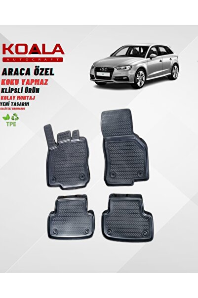 KoalaOtoTekstil Audi A3  HB Sportback Havuzlu Paspas 2013 2020 Arası