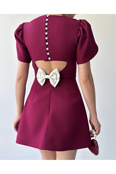 conconmoda Kurdele Sırt Detay Düğmeli Mini Elbise