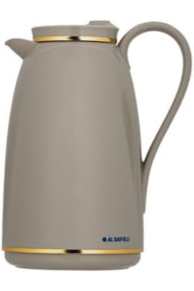 ALSAIF Blu Coffee And Tea Vacuum Flask, Leak-proof And Keeps Drinks Hot, 1l, Dark Grey/gold